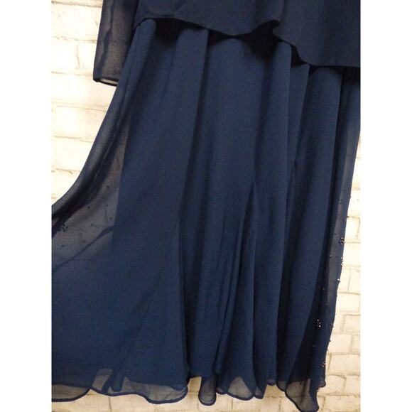 $199 Catherine's Navy Blue Masquerade Beaded Dress & Jacket Set 28W NEW - Picture 14 of 14